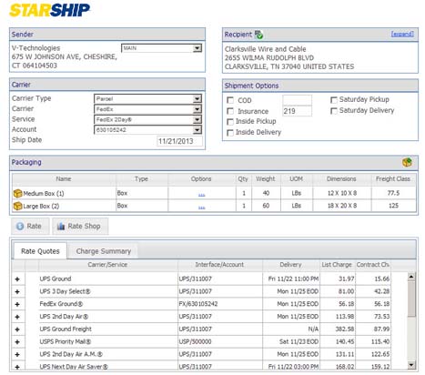 Consolidated Shipments · StarShip